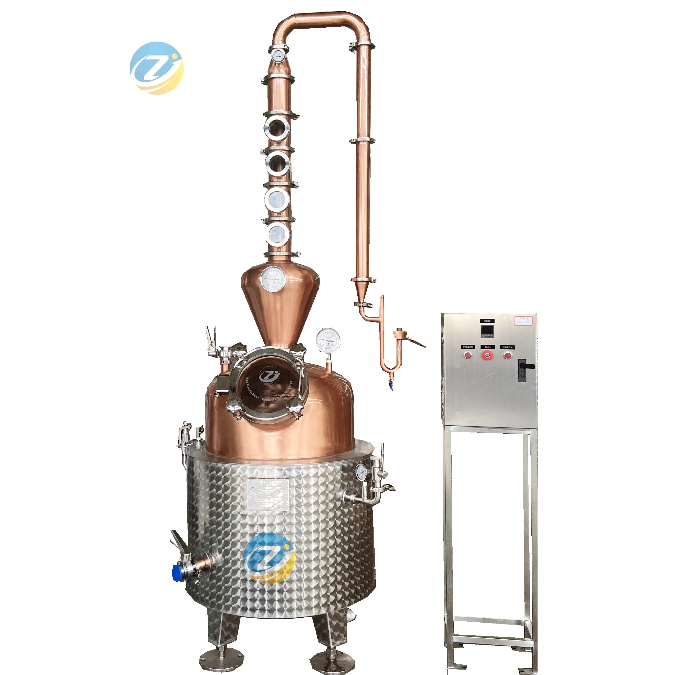 ZJ 150L distillatore di alcol macchina colonna di riflusso di rame ancora Brandy Whiksy Vodka Distillery per Moonshine