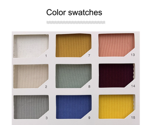 Puño de tela acanalada de punto a rayas personalizado 2X2 95% poliéster 5% Spandex tela acanalada para dobladillo de puños de tela - Product Image 2