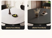 Ensemble de table à manger extensible de luxe moderne avec plateau en pierre frittée écologique, 6 places, design contemporain pour hôtel et famille