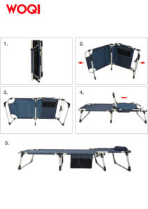 WOQI, портативная складная кровать для кемпинга, Пляжная кроватка, металлическая односпальная кровать, распродажа, роскошная раскладная кроватка для взрослых, для отдыха на открытом воздухе, раскладная кроватка для кемпинга - Product Image 4