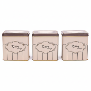 Rectangular <b>Metal</b> Storage Set – 80x 120 mm ( Set of 3 ) Retro Retro Design - Product Image 2
