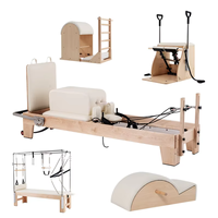 Équipement d'entraînement Pilates Step Barrel en bois pour usage domestique, avec coussinets en cuir ultra-fin, idéal pour l'entraînement du tronc à domicile