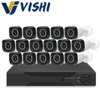 Kit de surveillance CCTV AHD Vishi pour usine, caméra de sécurité sans fil extérieure DVR Wifi, vision nocturne HD 4/8/16 canaux