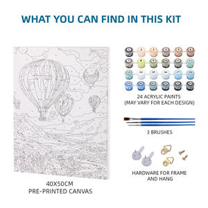 SINOART Kit Pittura a Numeri su Tela 40x50cm per Adulti Principianti con Tela Stirata in Legno, Colori Acrilici e Pennello - Product Image 4