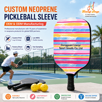 Housse de raquette de pickleball en néoprène premium avec poche et sangle, logo personnalisé pour les marques de sport et de vente au détail, avec emballage à étiquette suspendue