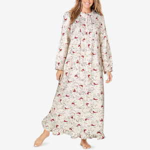 Camicie <span class=keywords><strong>da</strong></span> <span class=keywords><strong>Notte</strong></span> Eleganti in <span class=keywords><strong>Cotone</strong></span> a Maniche Lunghe per Donna, Nuova Taglia Grande, Pullover in Flanella, Vendita all'Ingrosso - Product Image 4