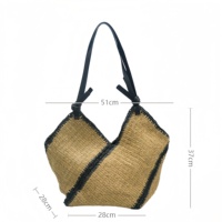 Sac à bandoulière de luxe bohème vintage pour femme, sac de plage en paille tressé fait main, sac fourre-tout de vacances, vente en gros