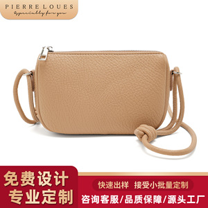 Pierre Loues Crossbody <b>Bag</b> <b>Mini</b> Zipper Solid Color Unisex Everyday Use - Product Image 4