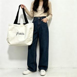 <span class=keywords><strong>Sac</strong></span> fourre-tout en toile recyclée grande capacité, robuste, avec bandoulière longue, imprimé avec logo, pour la mode et la sublimation - Product Image 1