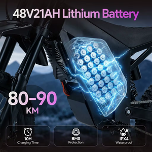 Entrega en EE. UU. de 5 a 7 Días, Motocicleta Eléctrica para Adultos de 48V 1500W con Motor Central sin Escobillas, Alcance de 80 km, 150 kg, Motocicleta Todoterreno Eléctrica, Bicicleta Eléctrica - Product Image 3