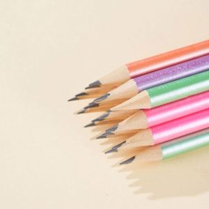 Crayons en bois HB standard à prix de gros, gommes à effacer en peinture perlée de différentes couleurs pour l'école/le dessin/les croquis - Product Image 1