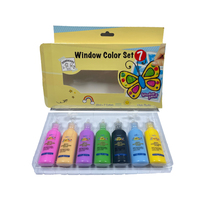 Peintures acryliques non toxiques 7 couleurs 22 ml pour vitraux, toiles et papier – Kit DIY pour l'art sur verre