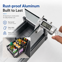 Panier coulissant de cuisine en alliage d'aluminium, organisateur d'épices, tiroir de rangement double couche pour armoire de 300-450 mm