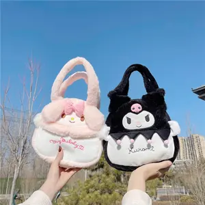 Cartoon Anime Plushie Doll Bag Melody Stuffed Animals Bunny Kuromi Handbags Peluches Gift