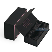 Petite boîte magnétique personnalisation couleur noire papier écologique fait portefeuille boîtes d'emballage cadeau pour les entreprises de marque