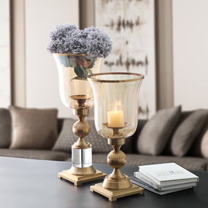 Moderne grand vase en verre clair or <span class=keywords><strong>l</strong></span>'<span class=keywords><strong>ouragan</strong></span> design maison décoration pour mariage - Product Image 4