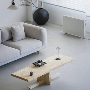 Table basse carrée en bois massif de frêne blanc, style Wabi-Sabi, pour salon, usage domestique, idéale pour les petits espaces - Product Image 1