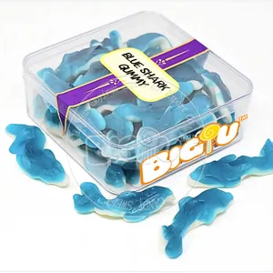 Bunte Zuckerrolle/Blaue Hai-Gummi-Rolle OEM individuelles persönliches Label Fruchtband Maß Sour-Gummi-Rolle Süßigkeiten