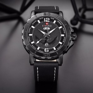 NAVIFORCE 9122 Simple Fashion Design Men's Big Face 46mm Diameter Vegan Leather Strap Full Calendar <strong>Anchor</strong> Dial Pirate <strong>Watch</strong> - Product Image 3