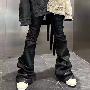 Nuovi <span class=keywords><strong>Jeans</strong></span> da <span class=keywords><strong>Uomo</strong></span> in Denim a <span class=keywords><strong>Vita</strong></span> <span class=keywords><strong>Bassa</strong></span>, Gamba Larga, Stile Baggy, Personalizzabili, Alta Qualità a Prezzo di Fabbrica - Product Image 1