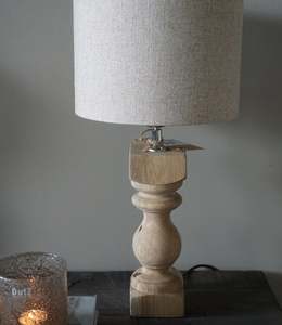 Antique Cumani Classic <b>Table</b> <b>Lamp</b> Handmade Wood <b>Base</b> Retro Fabric for Hotel Bedroom Living Room-Wholesale Price for Decorative - Product Image 2