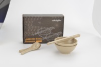 Ensemble de bols classiques de style japonais pour deux, cadeau d'affaires avec baguettes et cuillères en fibre de riz, écologiques