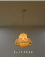 Lampe suspendue en rotin tressé artisanal, lampe de plafond en bambou, lumière d'ambiance chaude pour salon, chambre à coucher
