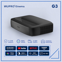 Mini projecteur intelligent Android Google TV Wupro G3, entrepôt UE, contraste 1000:1, laser RGB, projecteur portable à ultra courte focale