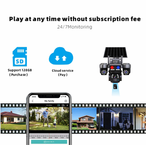 V380 Pro năng lượng mặt trời ip <span class=keywords><strong>camera</strong></span> 4G Wifi 3 ống kính 6MP PTZ thông minh ai CCTV An ninh mạng 8W mono-si năng lượng mặt trời bảng điều khiển được xây dựng trong mic CMOS cảm biến - Product Image 4