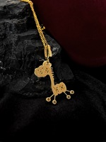 Pendentif Poney en Or 18K et Diamants Lerca, Charme Porte-Bonheur Cheval du Zodiaque, Pierre de 0,40 ct, Bijou Fin Délicat pour le Quotidien et les Cadeaux