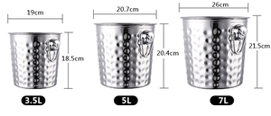 Cubetas para Hielo, Recipientes para Bebidas, Cubetas para Vino de Alta Calidad, Cubeta Redonda de Metal para Champán con Asa para Fiestas, Utensilios de Bar de Acero Inoxidable - Product Image 6