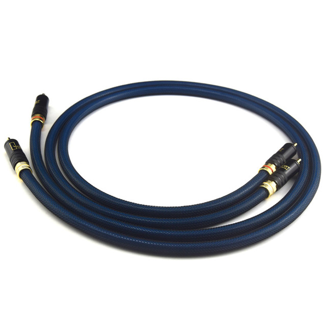 Hifi RCA Cable High Quality Gold Plated 2RCA Male to Male Braid Shielded PVC Jacket Cable for Amplifier and Computer