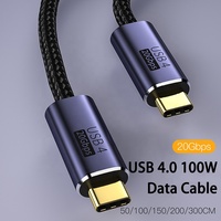 Câble USB4 20 Gbps Type C plaqué or 100W PD 5A QC4.0 Charge rapide Transmission de données haute vitesse PVC/Nylon 12 mois Ordinateur