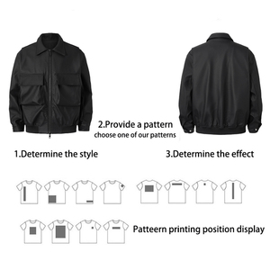 سترة رجالية من الجلد الصناعي بياقة متناقضة وأكمام مبطنة ثلاثية الأبعاد قصيرة وفضفاضة وعصرية - Product Image 3