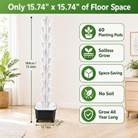 Tour hydroponique à 60 sites sur roues pour la maison et le jardin, système de culture vertical en colonne, hydroponie et aéroponie