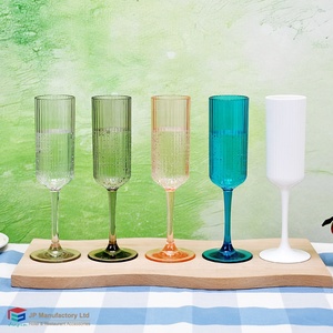 All'ingrosso festa di nozze 5.5oz plastica a strisce di Champagne tazze colorate calici in policarbonato Barware - Product Image 5