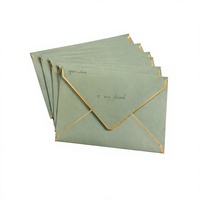 En gros, élégantes cartes de remerciement vertes en papier avec dorure à chaud, ensemble de papeterie personnalisée pour mariages et événements, pour entreprises