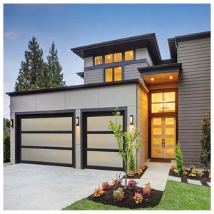 باب مرآب حديث فاخر من الألومنيوم قابل للطي حسب الطلب 10X10 من الخشب الصلب 16X7 أقدام للمنازل مع باب دخول - Product Image 4