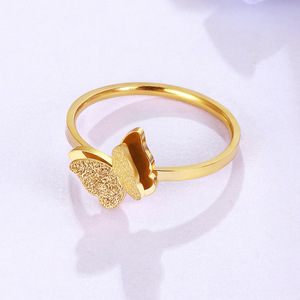 Wholesale Simple Stainless Steel Jewelry Dainty Butterfly <strong>Ring</strong> for Women <strong>Teen</strong> Girls Titanium Steel Fashion Romantic <strong>Ring</strong> - Product Image 5