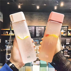 Wholesale Eco-Friendly Cartoon Style Leak-proof Outdoor Sports Portable Square Frosted <b>Plastic</b> Bottle Transparent Fruit Travel - Product Image 3