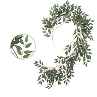 Faux rotin de simulation de saule fin 170 cm en bouquet pour décoration murale suspendue et plafond d'hôtel et de restaurant