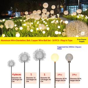 Stainless Steel <b>Wire</b> Ball Dandelion Spherical LED Decorative <b>Lights</b> for Garden Wedding and Street Use Outdoor Scene Lighting - Product Image 4