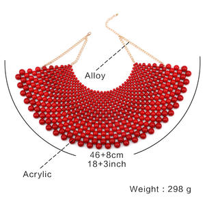 Collar de acrílico grueso para mujer, gargantilla de Moda Africana Tribal europea, cuentas de plástico, joyería, Collar de pechera exagerada - Product Image 4