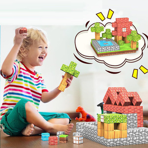 Mi Mundo Magnético, Bloques de Construcción Magnéticos de Plástico, Bosque Primitivo, Mini Bloques de 2x2x2cm, Kits de Juguetes YSJ - Product Image 1