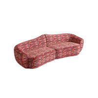 Canapé modulaire compressé en tissu jacquard à motifs courbes pour bureau, salon, hôpital, espace de réception, gain de place