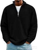 Pull en maille côtelée surdimensionné pour homme, col zippé, collection automne-hiver 2025, t-shirt décontracté à manches longues, grandes tailles du S au 5XL, streetwear unisexe