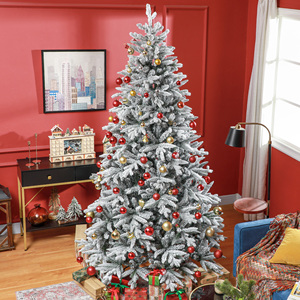 <span class=keywords><strong>HOMCOM</strong></span> Arbre <span class=keywords><strong>de</strong></span> <span class=keywords><strong>Noël</strong></span> Artificiel Floqué 2,4 m (8 pieds) 2003 Aiguilles Support Métallique Pliable Montage Facile Charnières Maison Bureau Fêtes Animaux - Product Image 6