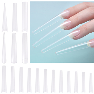 KADS 180 piezas/caja, puntas de uñas transparentes 5XL extra largas sin rastro, uñas postizas de ABS para extensión de uñas de gel acrílico - Product Image 3