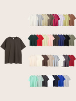T-shirt unisexe en coton épais respirant à col rond et manches courtes, 260 g/m², coupe oversize décontractée, vêtements pour hommes, stock disponible pour personnalisation