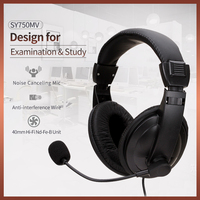 Headset Gaming SY750 Over Ear Murah, USB 3.5mm Jack, ODM, Wired untuk SKYPE, Kantor, PC, PS5, Auriculares Supraaurales